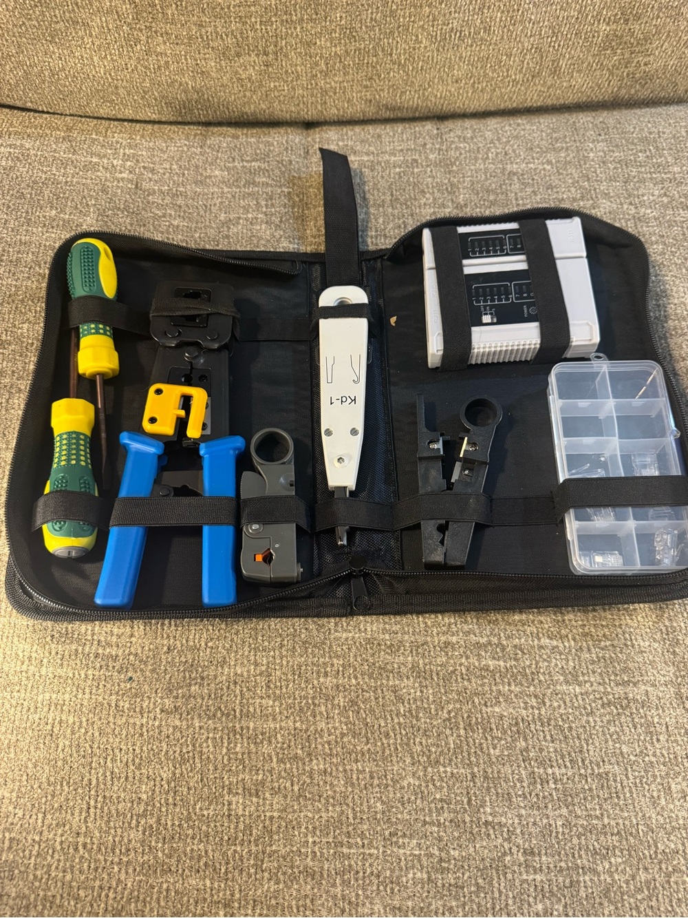 Professional network repair tool kit cable crimper/tester/wire stripper